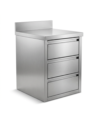 Estantería de pie de acero inoxidable con 4 estantes 1200x500x1800 mm para hostelería | CLEITON