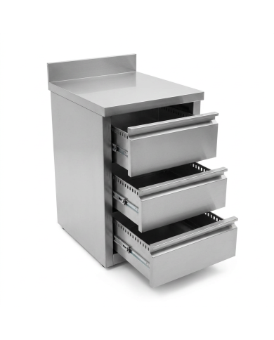 Estantería de pie de acero inoxidable con 4 estantes 1200x500x1800 mm para hostelería | CLEITON