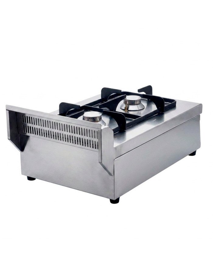 Cocina de gas sobremesa vertical 2 fuegos Cleiton profesional