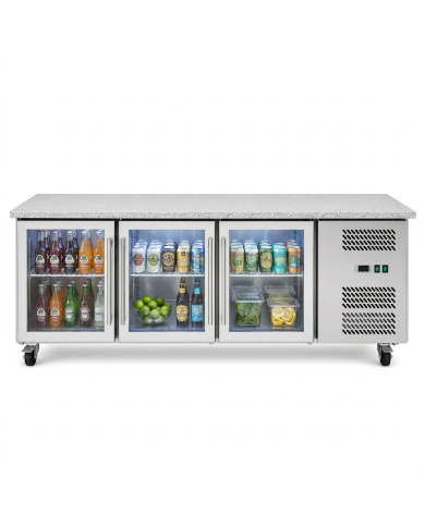 Bajo Mostrador Refrigerado 3 Puertas mármol 179x70 Ventilado Romux
