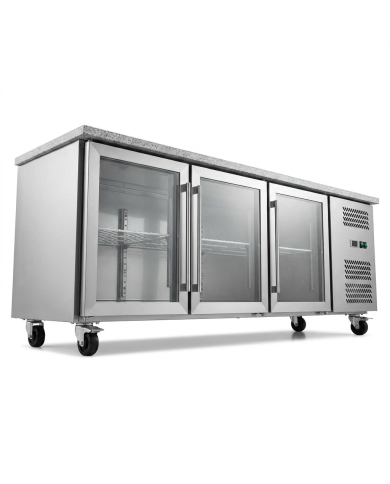 Bajo Mostrador Refrigerado 3 Puertas mármol 179x70 Ventilado Cleiton