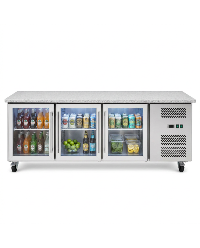 Bajo Mostrador Refrigerado 3 Puertas mármol 179x70 Ventilado Cleiton