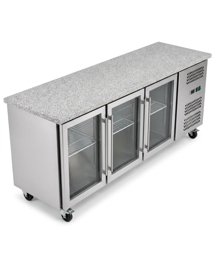 Bajo Mostrador Refrigerado 4 Puertas mármol 223x70 Ventilado Cleiton