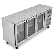Bajo Mostrador Refrigerado 4 Puertas mármol 223x70 Ventilado Cleiton