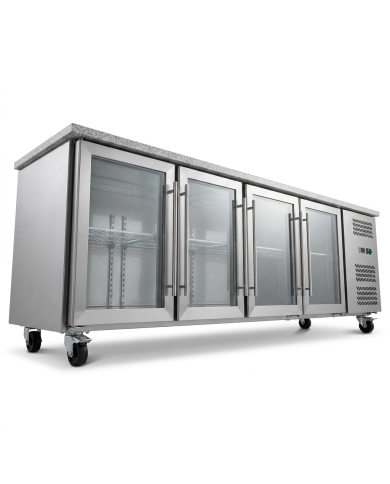 Bajo Mostrador Refrigerado 4 Puertas mármol 223x70 Ventilado Cleiton