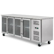 Bajo Mostrador Refrigerado 4 Puertas mármol 223x70 Ventilado Cleiton