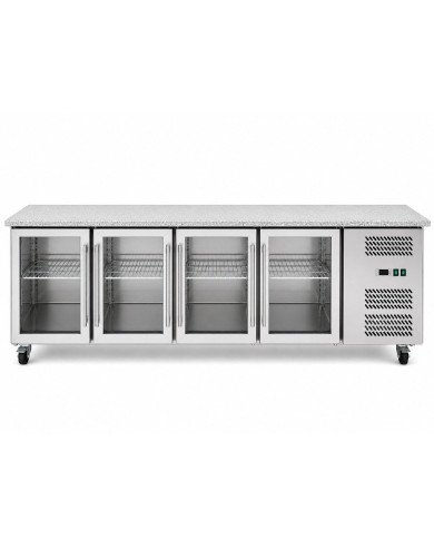 Bajo Mostrador Refrigerado 4 Puertas mármol 223x70 Ventilado Romux