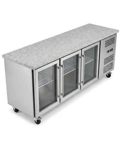 Bajo Mostrador Refrigerado 4 Puertas mármol 223x70 Ventilado Romux