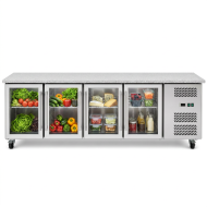 Bajo Mostrador Refrigerado 4 Puertas mármol 223x70 Ventilado Romux