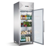 Armario refrigerado 600L 1 puerta cristal ROMUX ventilado aire forzado