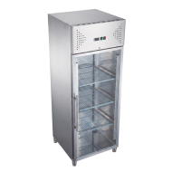 Armario congelación 600L 1 puerta cristal ROMUX ventilado aire forzado