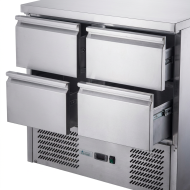Mesa Fría De Preparación Acero Inoxidable 4 Cajones 220 Litros 90X70 C