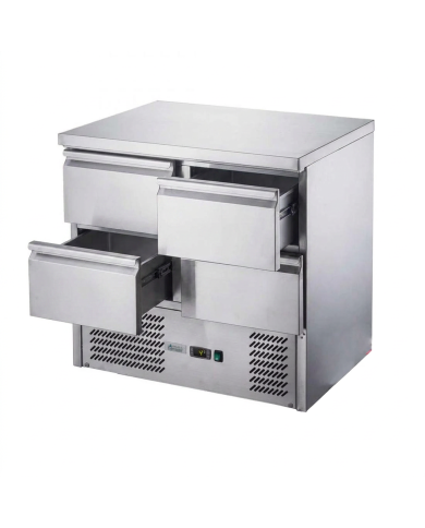 Mesa Fría De Preparación Acero Inoxidable 4 Cajones 220 Litros 90X70 C