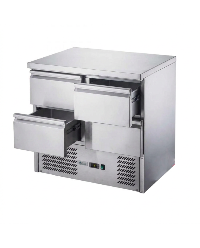 Mesa Fría De Preparación Acero Inoxidable 4 Cajones 220 Litros 90X70 C