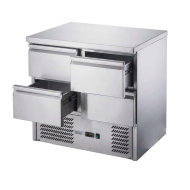 Mesa Fría De Preparación Acero Inoxidable 4 Cajones 220 Litros 90X70 C