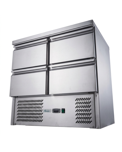Mesa Fría De Preparación Acero Inoxidable 4 Cajones 220 Litros 90X70 C