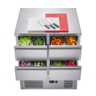 Mesa Fría De Preparación Acero Inoxidable 4 Cajones 220 Litros 90X70 C
