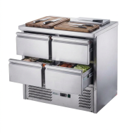 Mesa Fría De Preparación Acero Inoxidable 4 Cajones 220 Litros 90X70 C