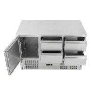 Mesa Fría De Preparación De 1 Puerta 4 Cajones De 135X70 Cm Estática C
