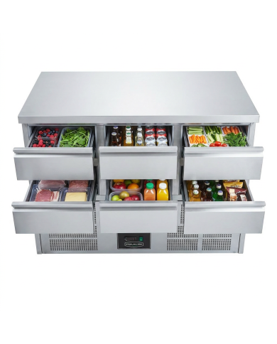 Mesa Fría De Preparación De 6 Cajones De 135X70 Cm Estática Romux ROM
