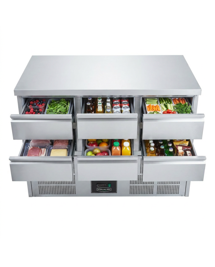 Mesa Fría De Preparación De 6 Cajones De 135X70 Cm Estática Romux ROM