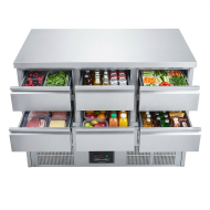 Mesa Fría De Preparación De 6 Cajones De 135X70 Cm Estática Romux ROM