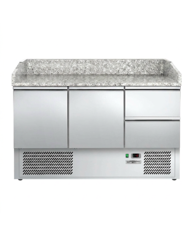 Mesa Pizzera Refrigerada 2 Puertas Y 2 Cajones Marmol Romux ROMUX | H