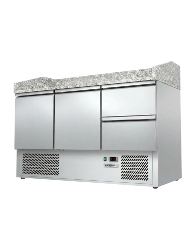 Mesa Pizzera Refrigerada 2 Puertas Y 2 Cajones Marmol Romux ROMUX | H