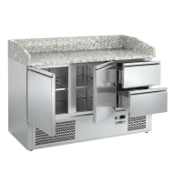 Mesa Pizzera Refrigerada 2 Puertas Y 2 Cajones Marmol Romux ROMUX | H