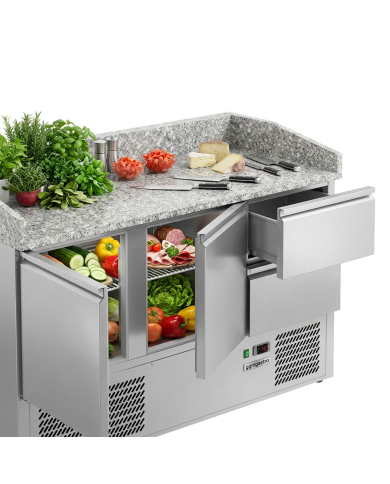 Mesa Pizzera Refrigerada 2 Puertas Y 2 Cajones Marmol Romux ROMUX | H