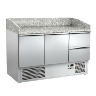 Mesa Pizzera Refrigerada 2 Puertas Y 2 Cajones Marmol Cleiton CLEITON