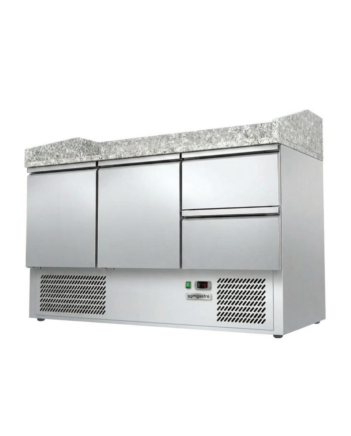 Mesa Pizzera Refrigerada 2 Puertas Y 2 Cajones Marmol Cleiton CLEITON