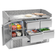 Mesa Pizzera Refrigerada 1 Puerta Y 4 Cajones Marmol Romux ROMUX | Ho