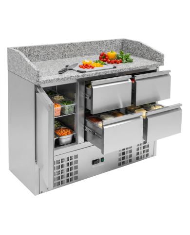 Mesa Pizzera Refrigerada 1 Puerta Y 4 Cajones Marmol Romux ROMUX | Ho