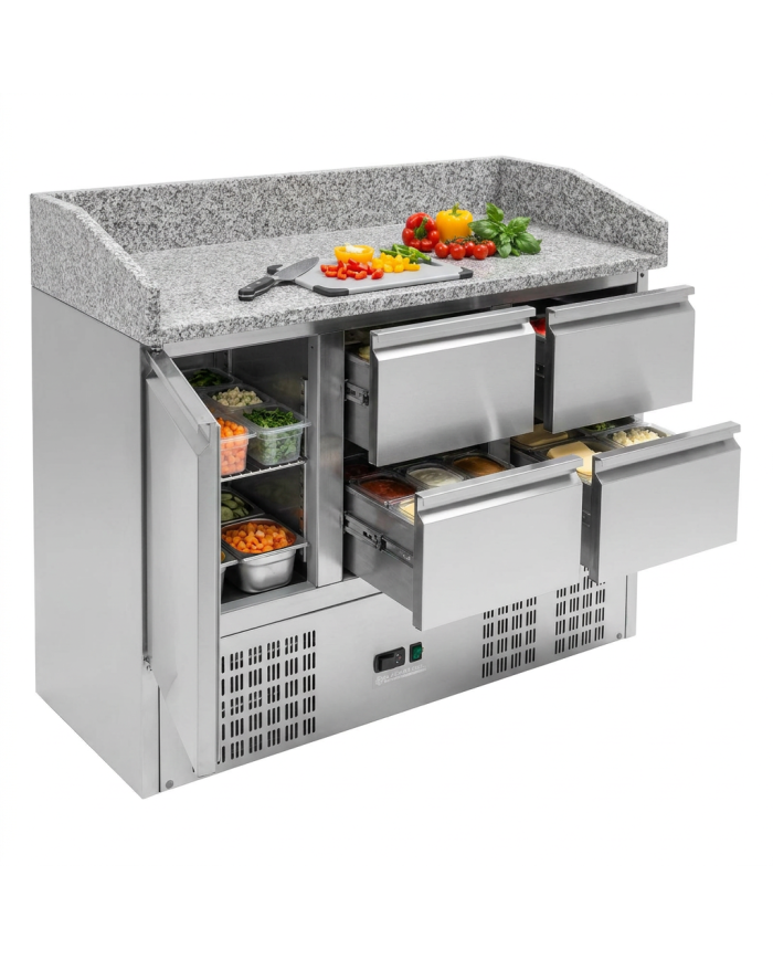 Mesa Pizzera Refrigerada 1 Puerta Y 4 Cajones Marmol Romux ROMUX | Ho