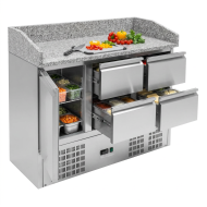Mesa Pizzera Refrigerada 1 Puerta Y 4 Cajones Marmol Romux ROMUX | Ho