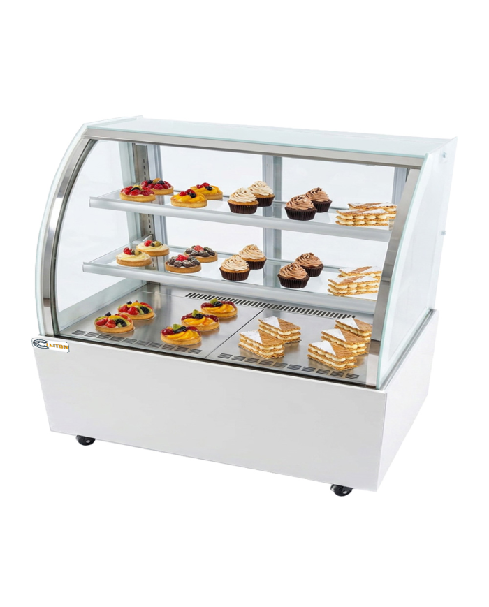 Vitrina Pastelera Expositora Refrigerada De Suelo 2 Estantes Con Crist