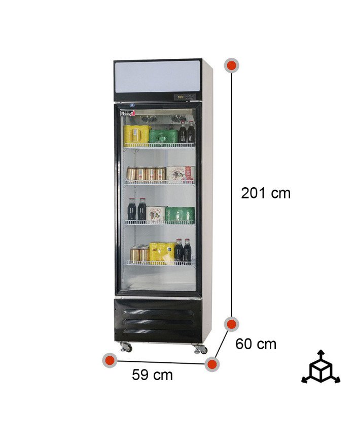 Armario expositor refrigerado 330L 1 puerta ROMUX ventilado