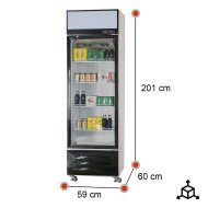 Armario expositor refrigerado 330L 1 puerta ROMUX ventilado
