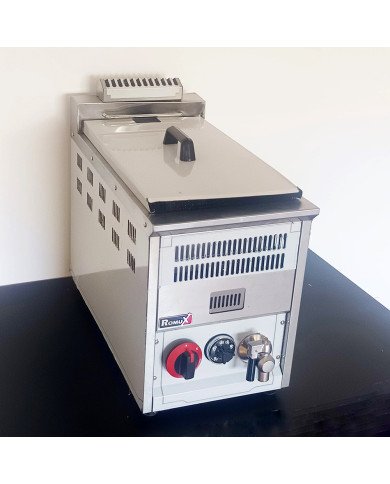 16. Freidora Industrial a Gas Butano de 17 Litros Simple Sobremesa (CC-116) ®Romux
