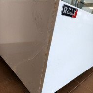 46. Vitrina Pastelera Expositora Refrigerada de Suelo 2 Estantes con Cristal Curvo Blanca 450 Litros Ventilada (FR-154)
