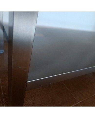 48. Fregadero con 2 Senos Escurridor Derecha con Estante 1400x600x850 mm Desmontable (AC-199)