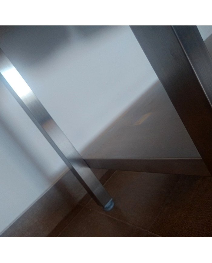 48. Fregadero con 2 Senos Escurridor Derecha con Estante 1400x600x850 mm Desmontable (AC-199)