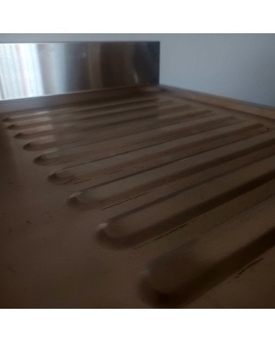48. Fregadero con 2 Senos Escurridor Derecha con Estante 1400x600x850 mm Desmontable (AC-199)