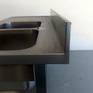 52. Fregadero con 2 Senos y Escurridor Izquierda con Estante 1400x600x850 mm Desmontable (AC-187)