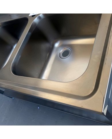 52. Fregadero con 2 Senos y Escurridor Izquierda con Estante 1400x600x850 mm Desmontable (AC-187)