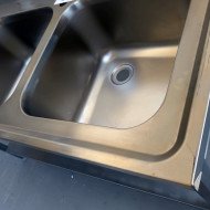 52. Fregadero con 2 Senos y Escurridor Izquierda con Estante 1400x600x850 mm Desmontable (AC-187)