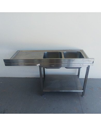 53. Fregadero 2 Senos para Lavavajillas Escurridor Derecha 1600x700x900 mm Desmontable (AC-209)