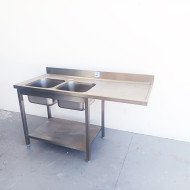 53. Fregadero 2 Senos para Lavavajillas Escurridor Derecha 1600x700x900 mm Desmontable (AC-209)