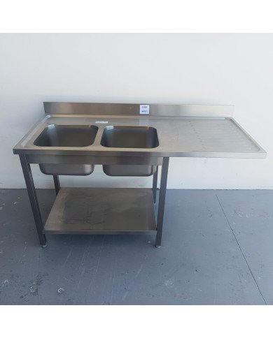 53. Fregadero 2 Senos para Lavavajillas Escurridor Derecha 1600x700x900 mm Desmontable (AC-209)
